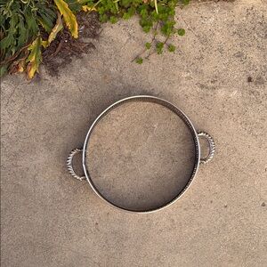 Silver Round Serving Tray with Handles